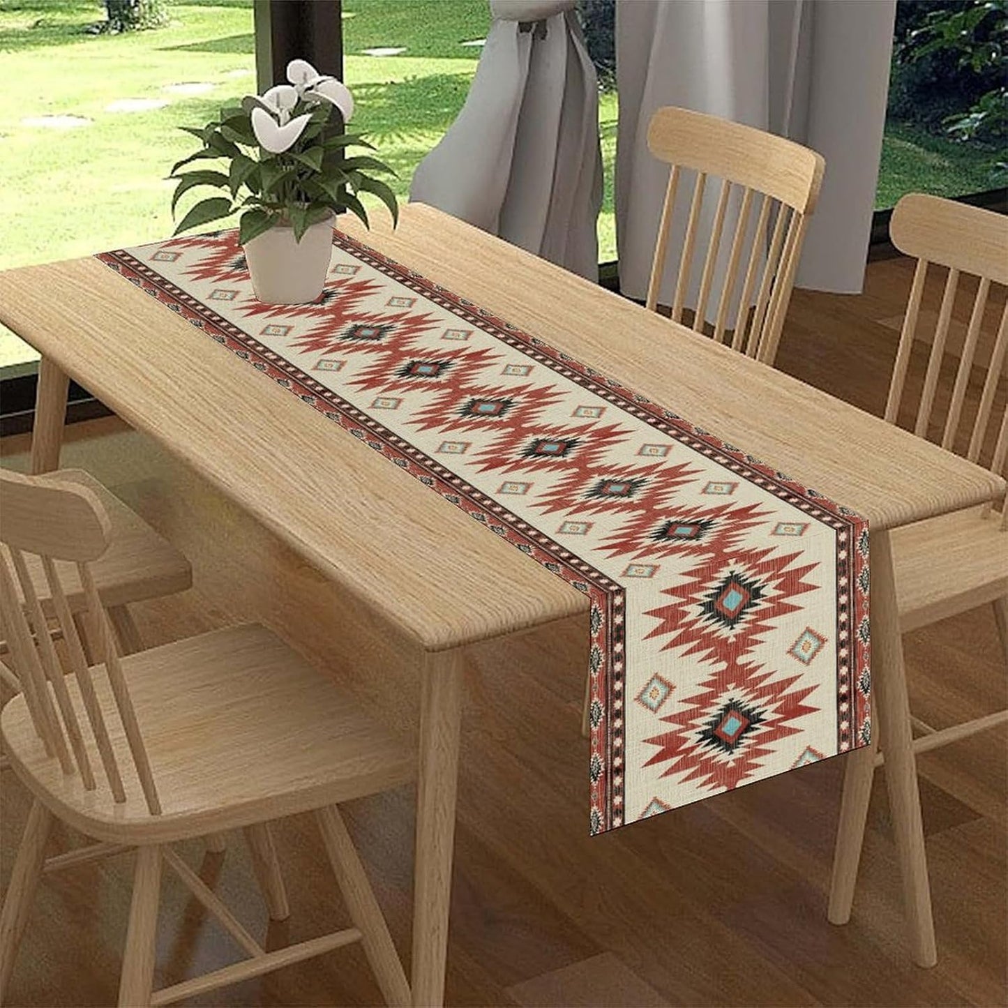 Camino mesa estilo tribal geométrico suroeste decoración 13x36