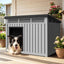 Casa plástico perros techo elevable impermeable gris