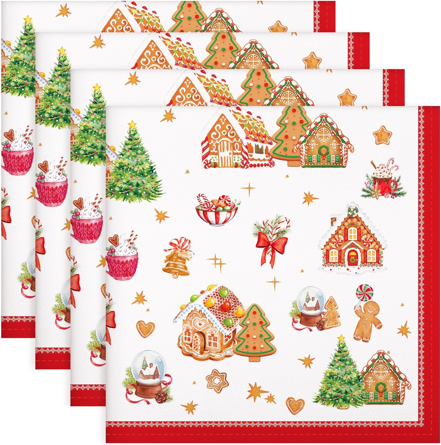 Set 6 Servilletas Navidad 18x18pulg Algodón Lavables