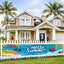Cartel Hello Summer 118x20" decoración fiesta piscina playa
