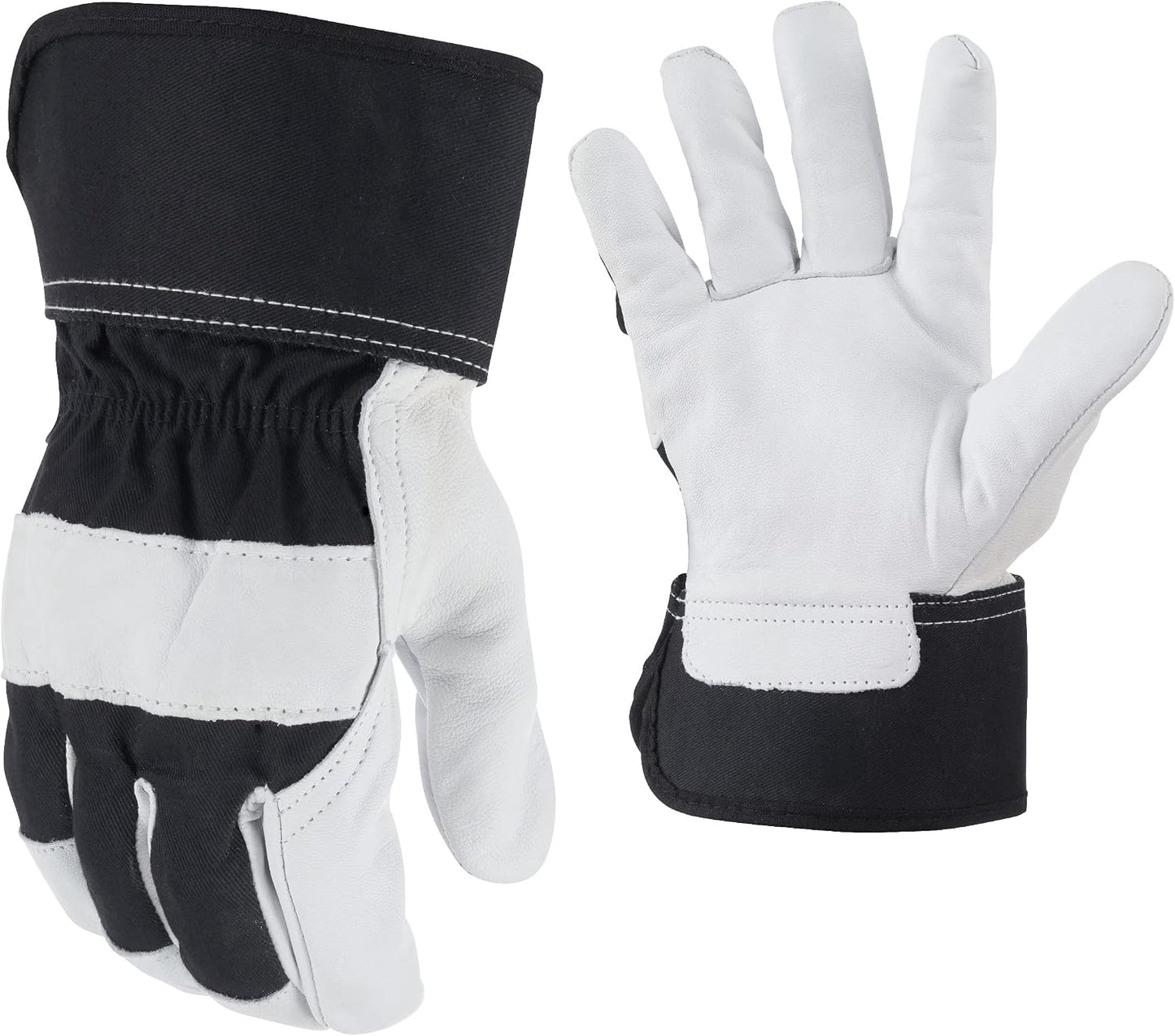 Guantes trabajo piel cabra cuero vaca talla L