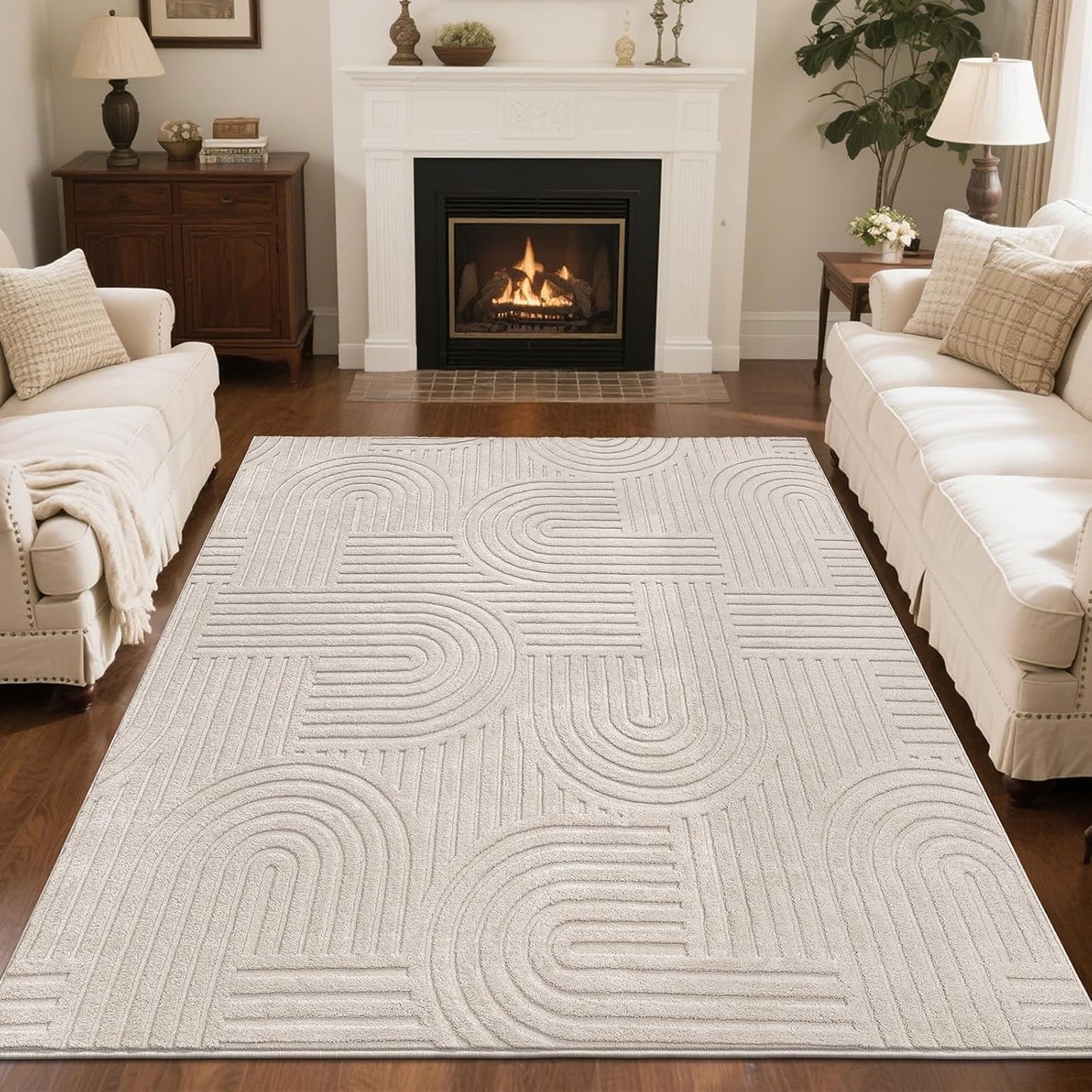 Alfombra textura pila alta-baja 5'3x7'3 antiderrap