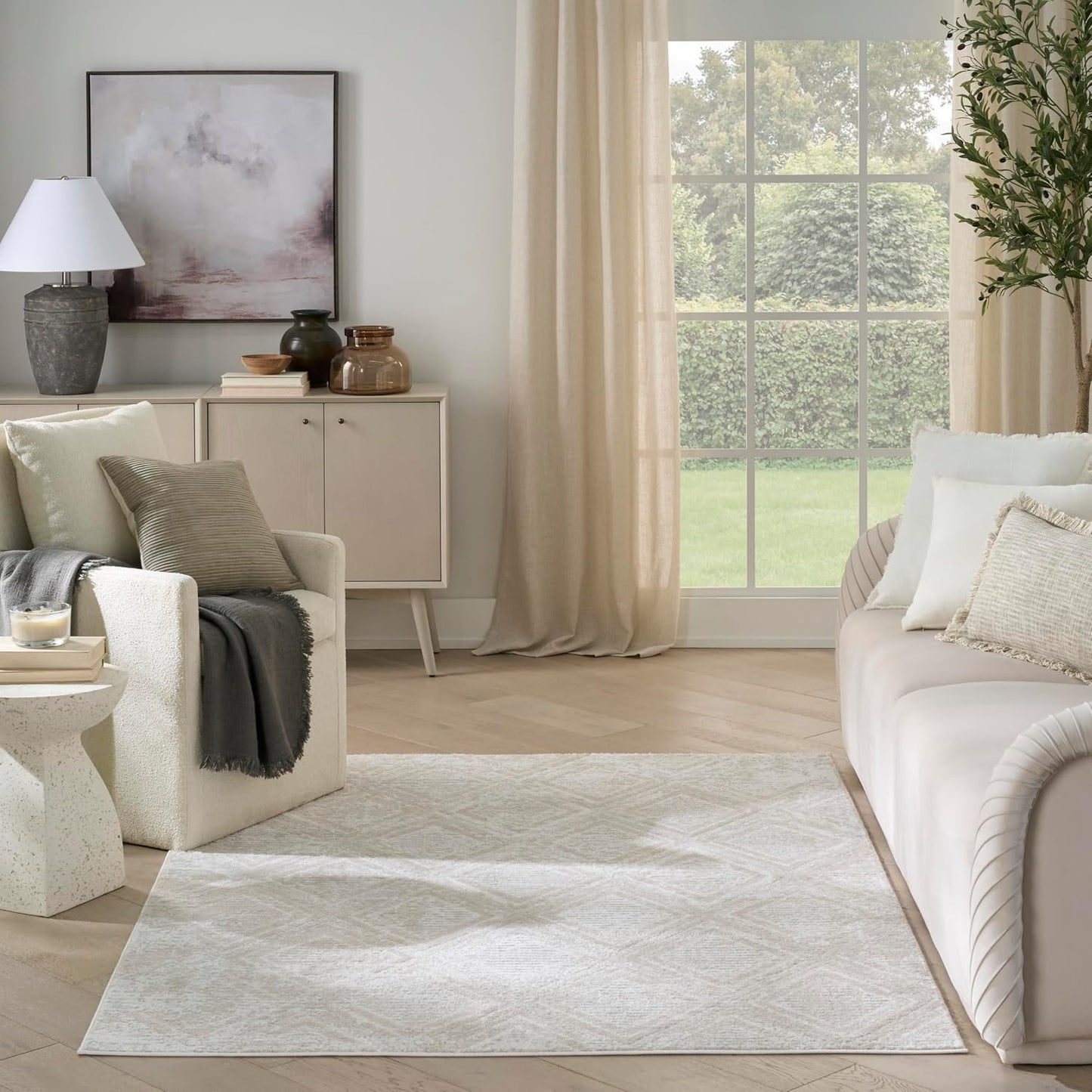 Alfombra beige 5x7pies dormitorio sala comedor