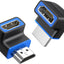 Adaptadores HDMI 2.1 48 Gbps 8K con HDR 270 y 90 grados negro