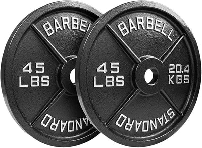 Set placas olímpicas acero 45lb revestimiento premium