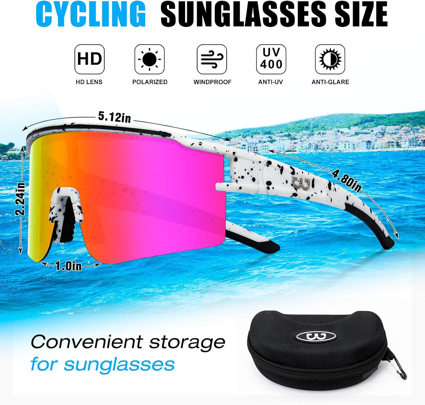 Gafas ciclismo polarizadas 3 lentes TR90 deportivas para correr