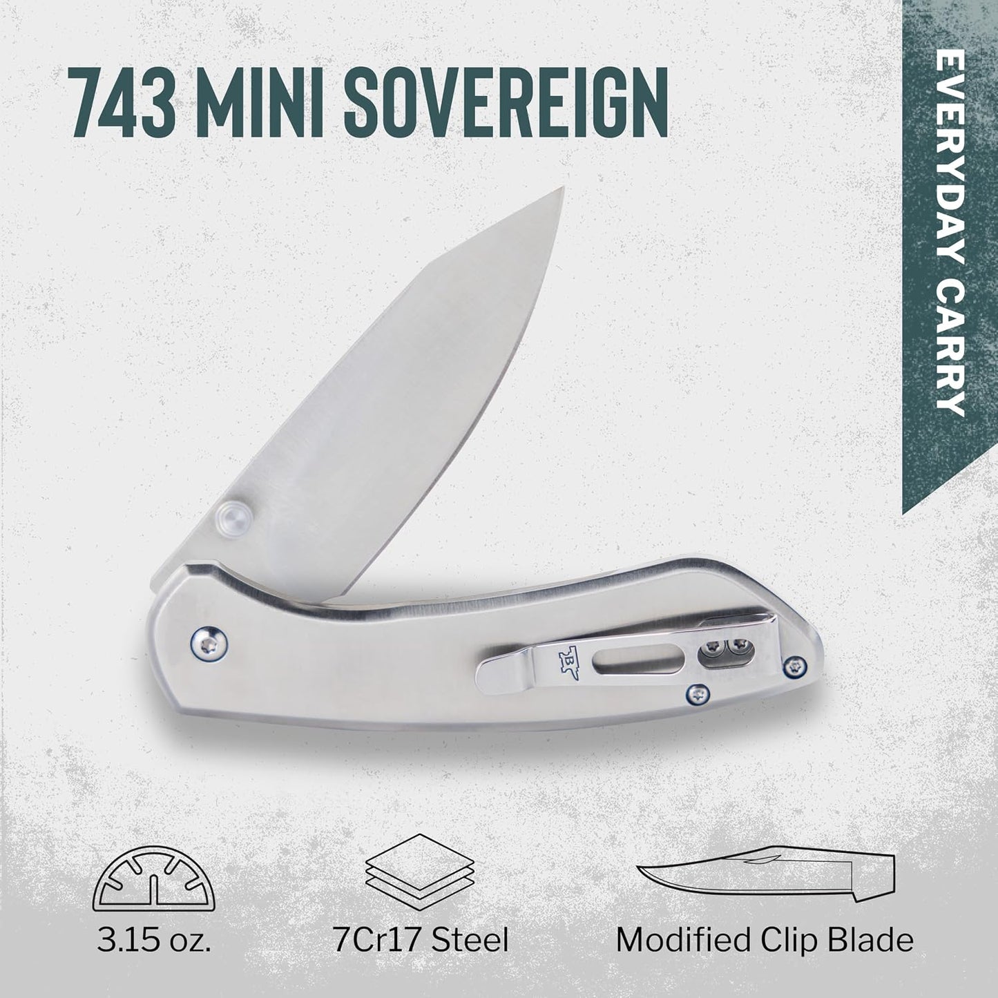 Cuchillo bolsillo acero inox hoja 2.63" con bloqueo botón