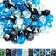 Diamantes vidrio fuego 10lb 1/2pulg azul caribeño brillo ambar