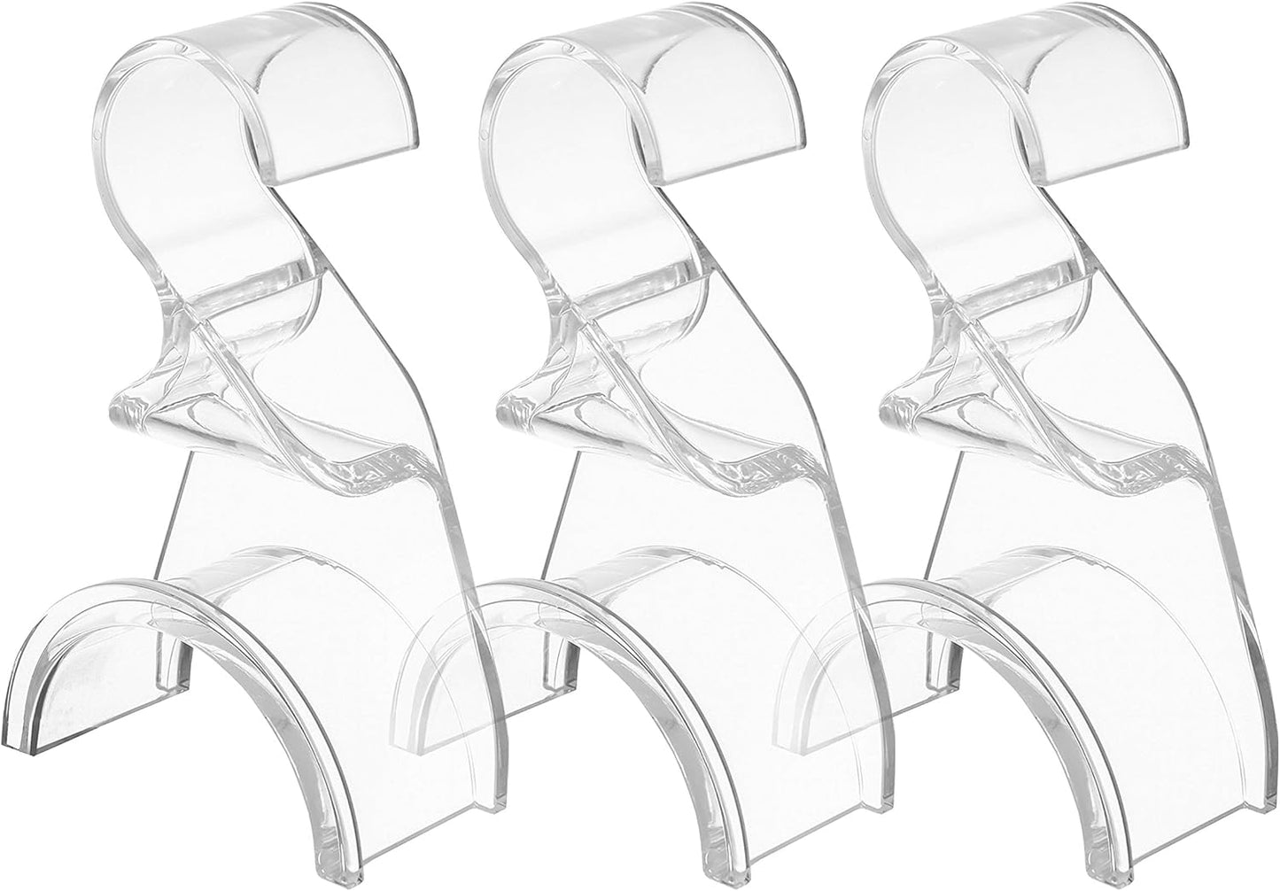 3 Pzas Perchas Acrílico Transparente Soporte Bolsos Armario