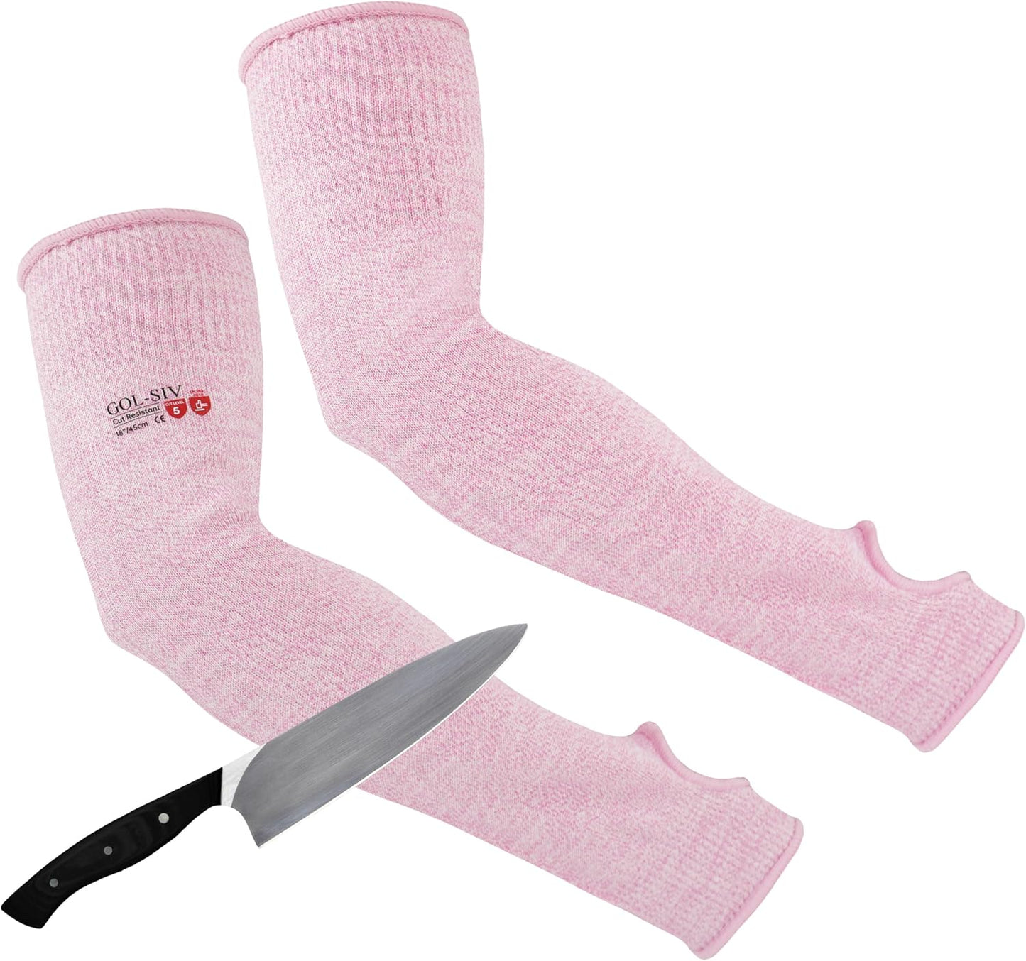 Mangas protectoras brazo A5 rosa para jardinería 45cm