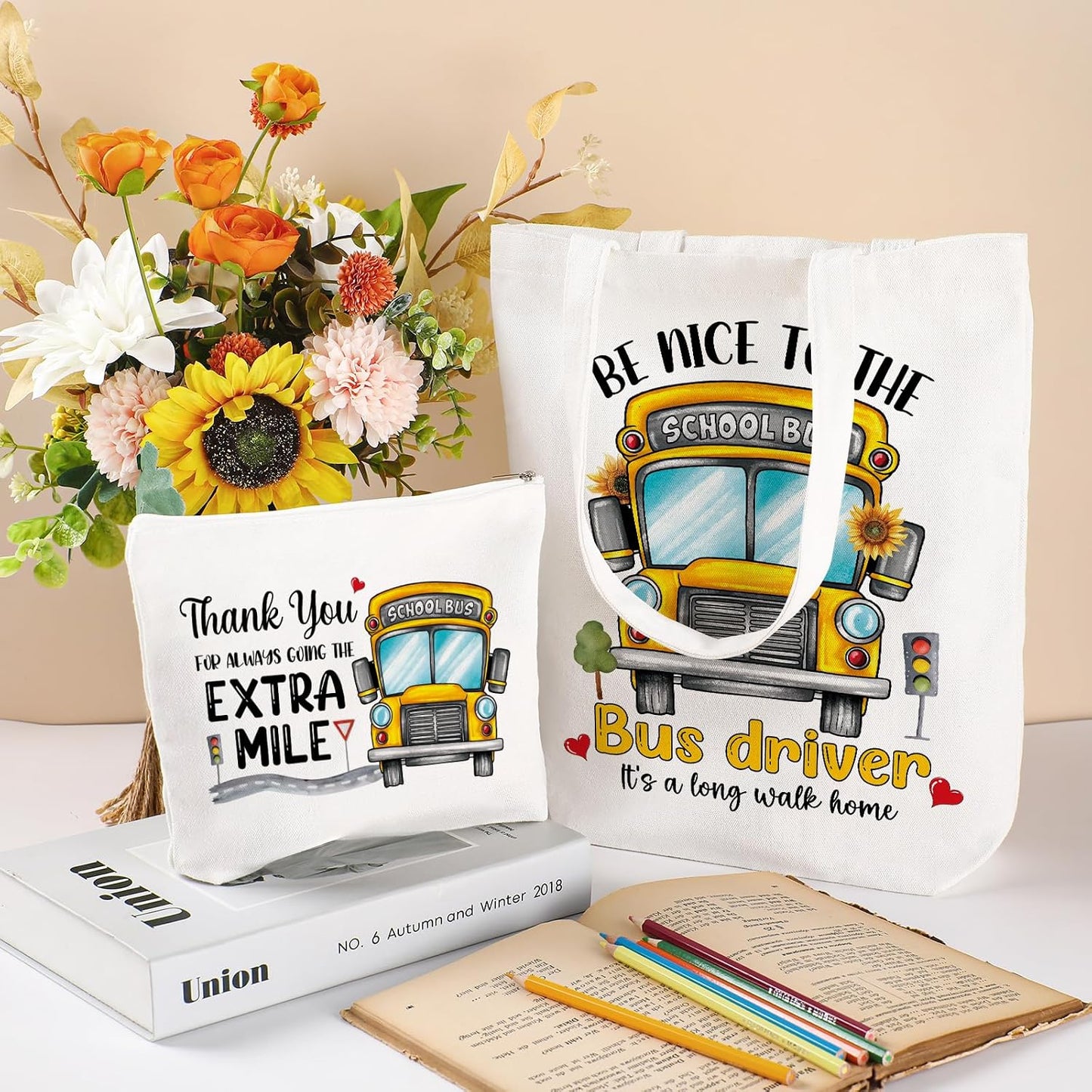 Bolsas lona para conductor autobús 2 pzas regalo personalizado