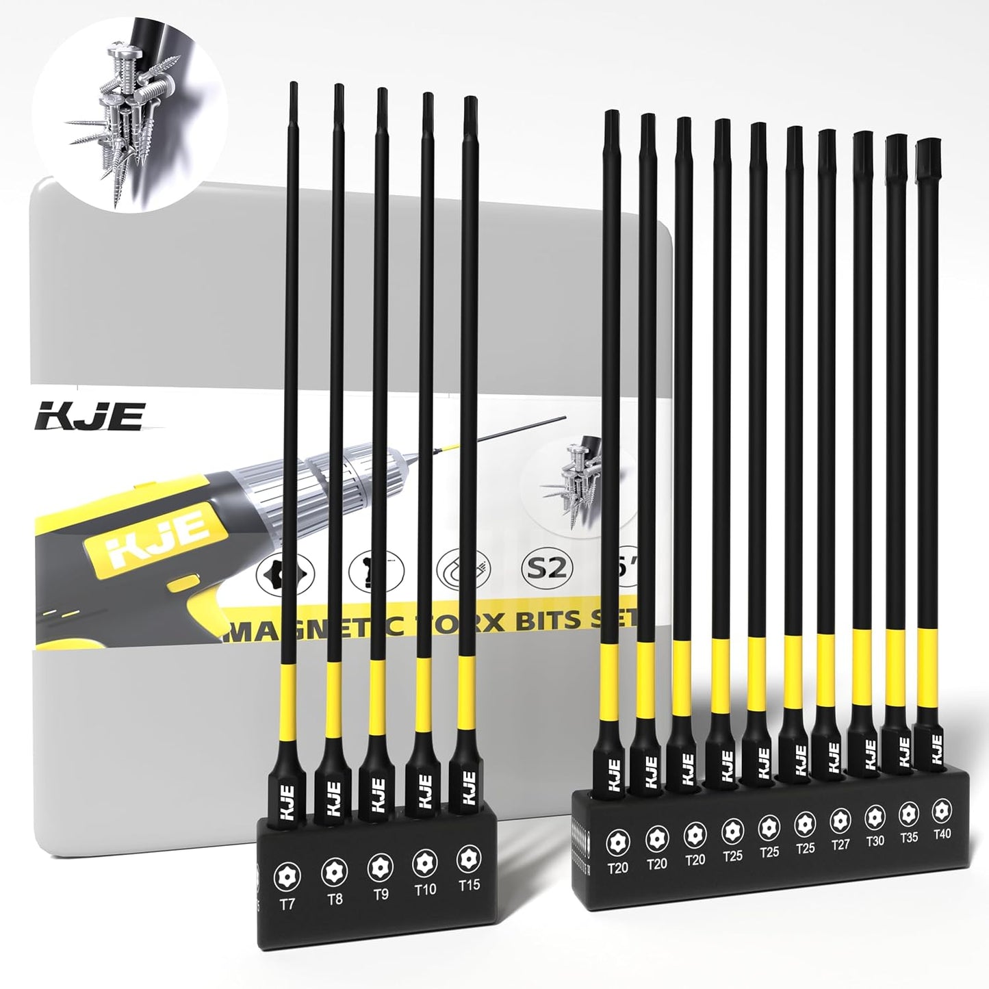 Juego 15 Puntas Torx Impacto 6pulg S2 Magnéticas 1/4pulg