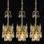 Candelabro cristal dorado para comedor y sala set 3