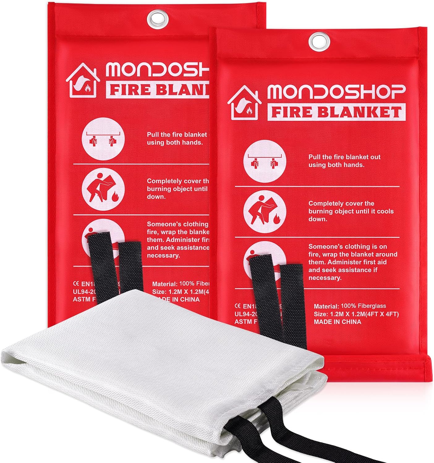 Manta Emergencia 48x48pulg 2 Pzas Resistentes Fuego Hogar