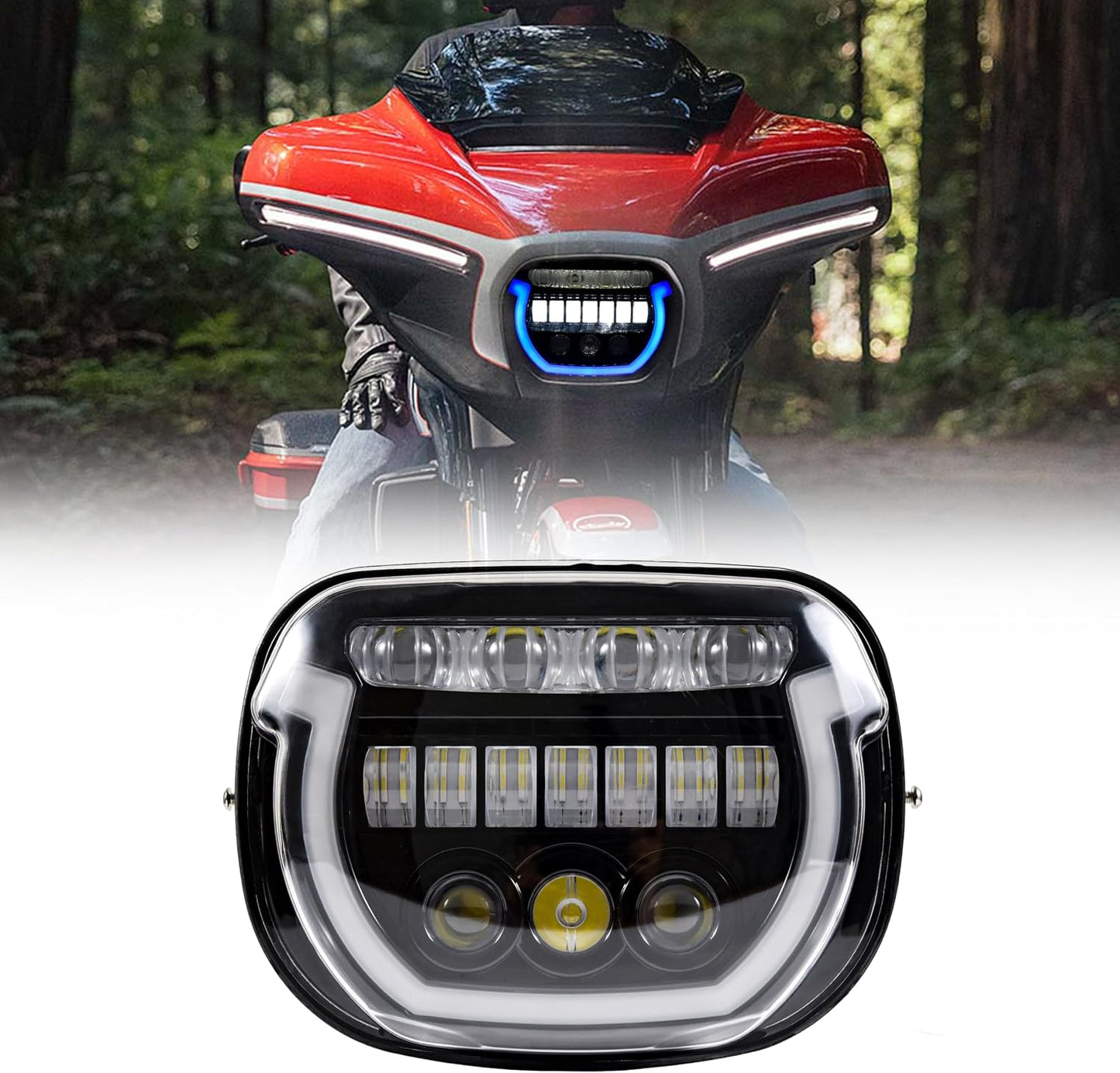 Faros LED Street Glide 24-25 con haz alto y bajo DRL blancas