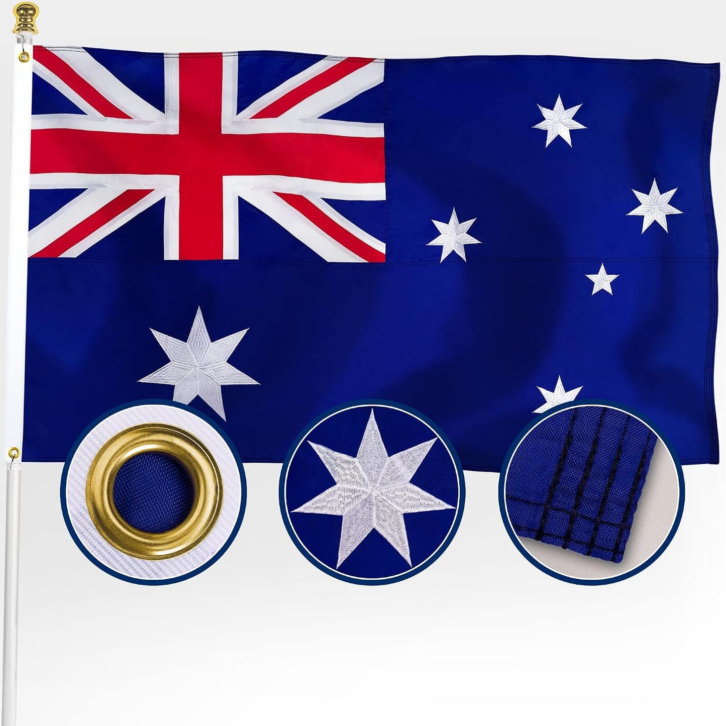 Bandera Australia 3x5ft doble cara nailon 210D estrellas