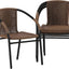 Set 4 sillas ratán apilables para interior/exterior marrón
