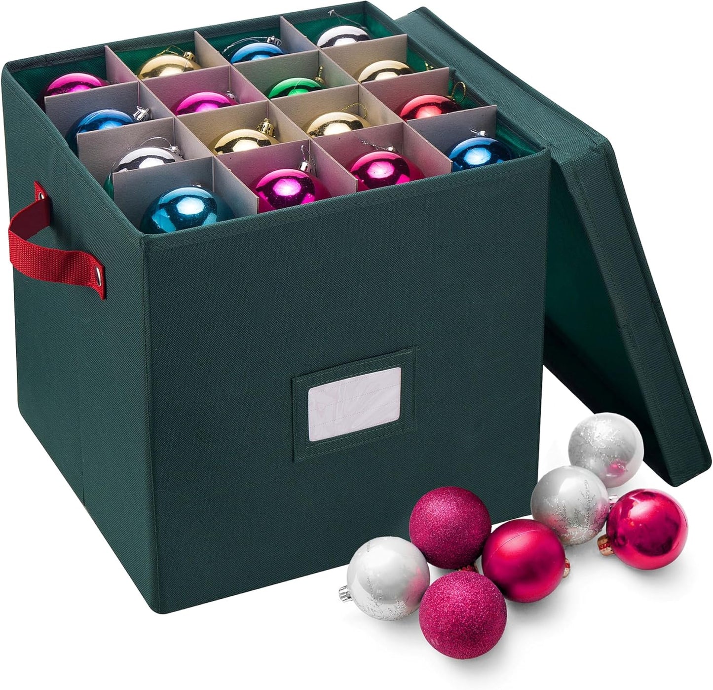 Caja almacenamiento cubo 64 compartimentos navidad verde