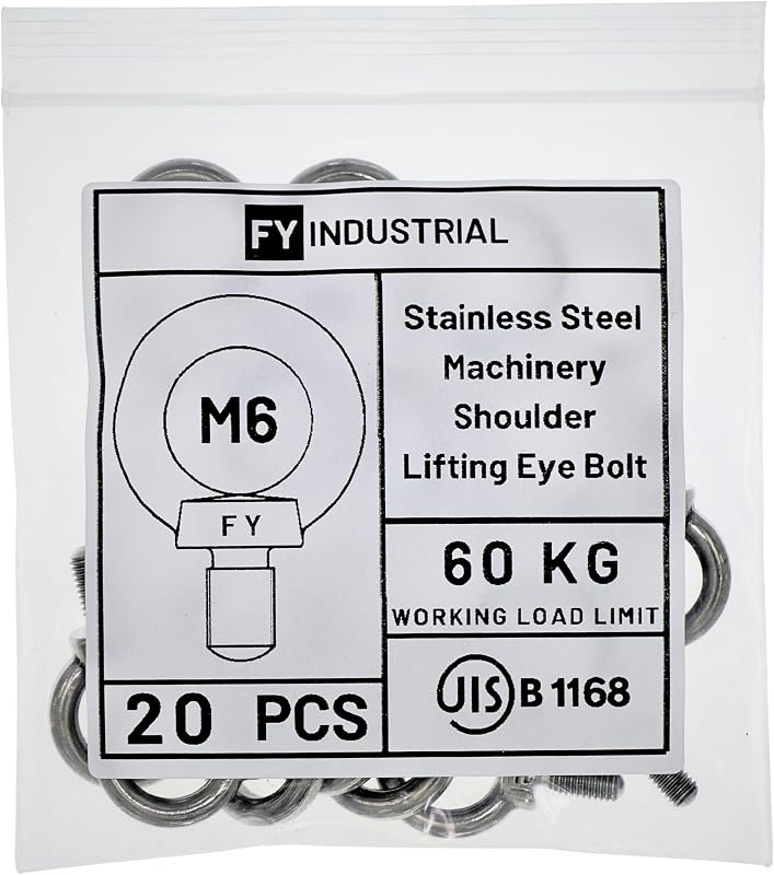 Perno ojo acero inox M6 set 20