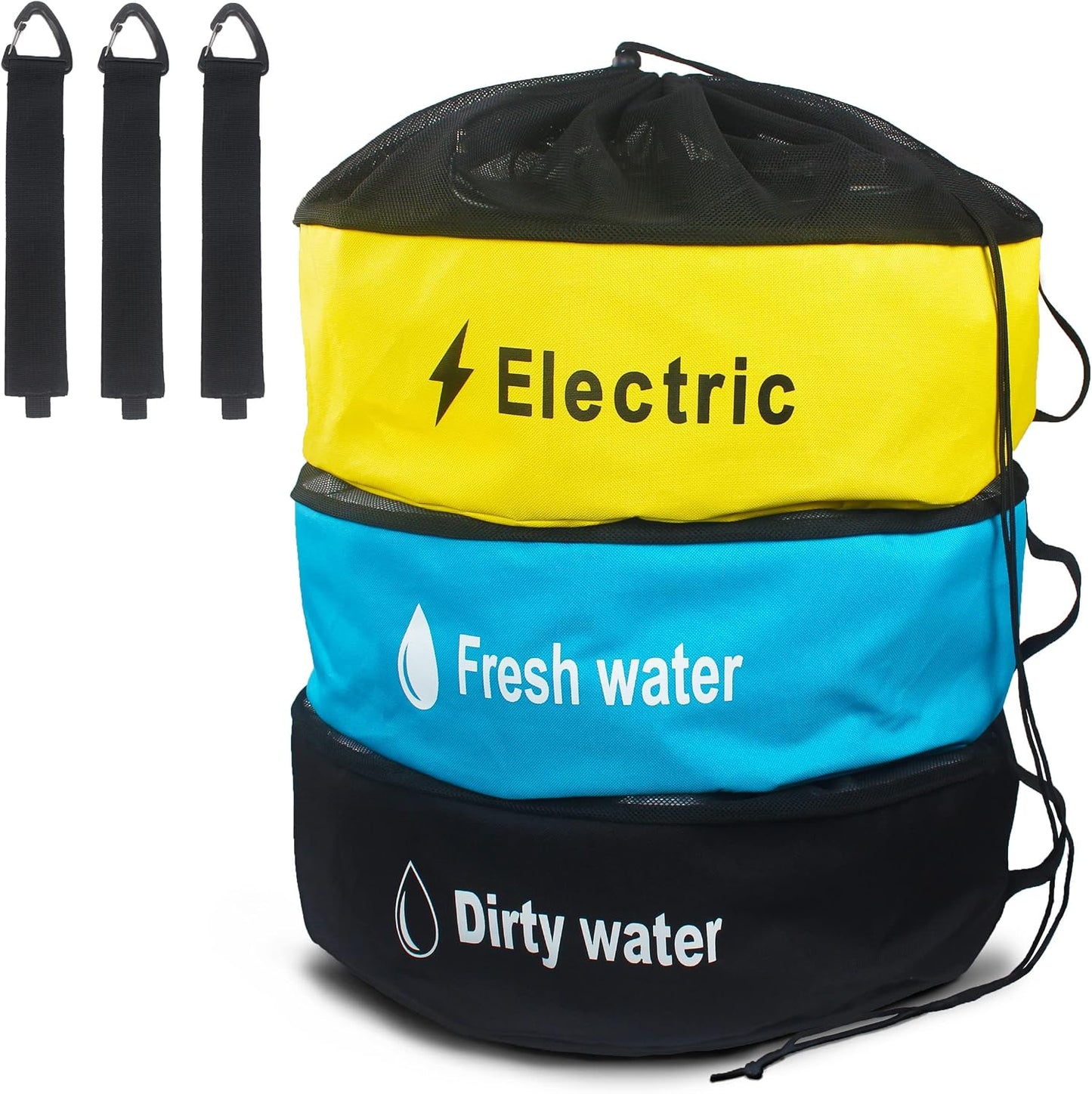 Bolsa almacenamiento manguera caravana 3 pzas 3 colores