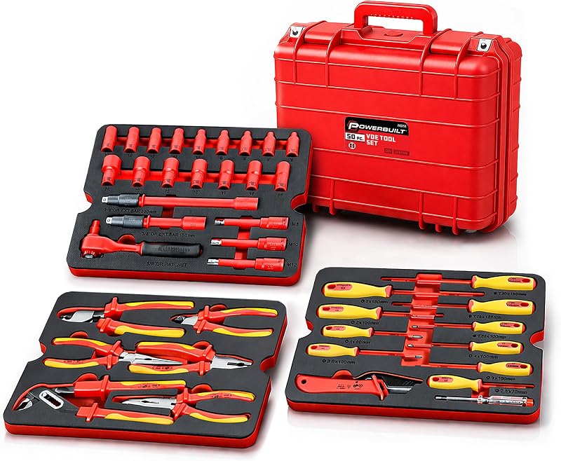 Set 50 Pzas Herramientas VDE 1000V Estuche Impermeable