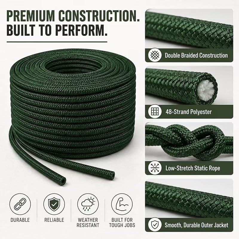 Cuerda arborista doble 3/4" x200ft poliéster