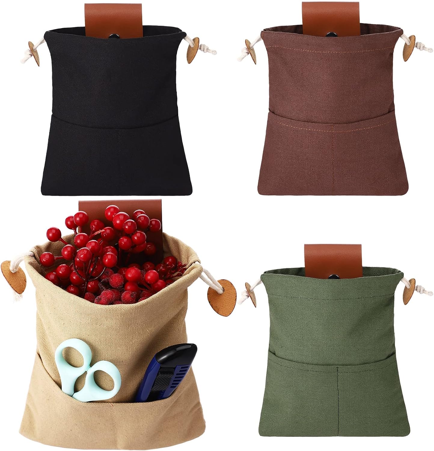 4 Bolsas forrajeo lona encerada plegables caza
