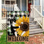 Bandera jardín girasoles gatos 12x18pulg doble cara primavera