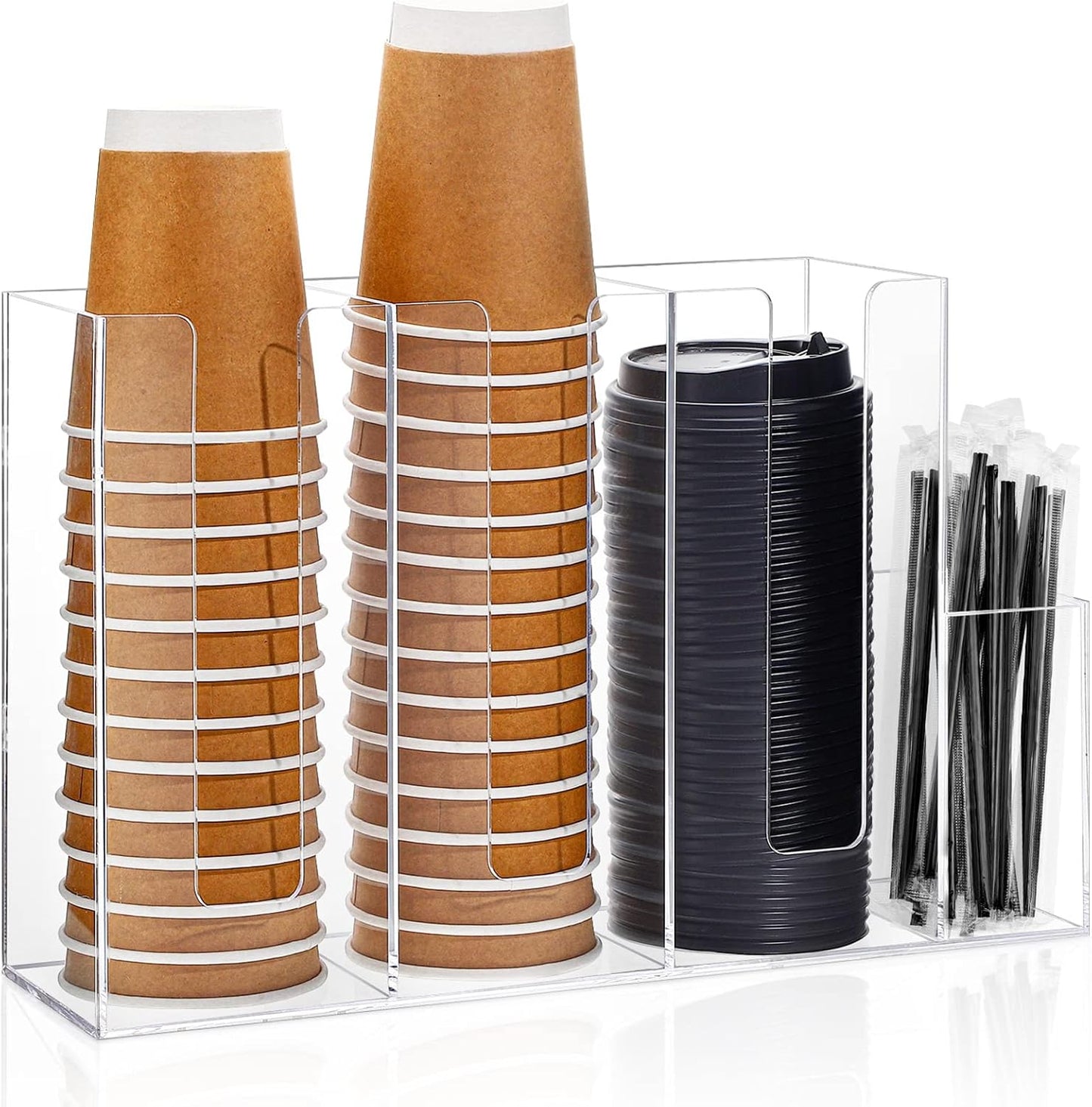 Organiz. tazas café 4 compartimentos con soporte y tapas