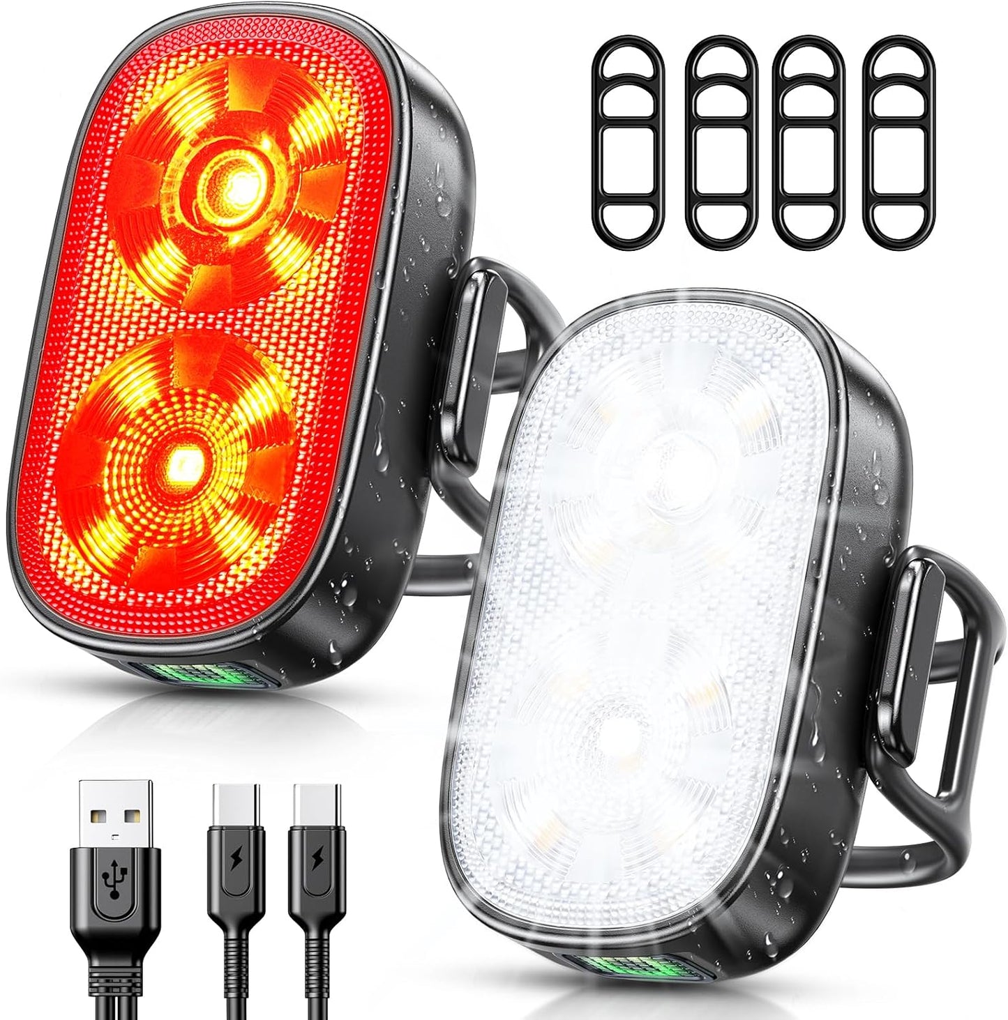 Luz bicicleta USB-C recargable 56 modos IP65 ruta montaña