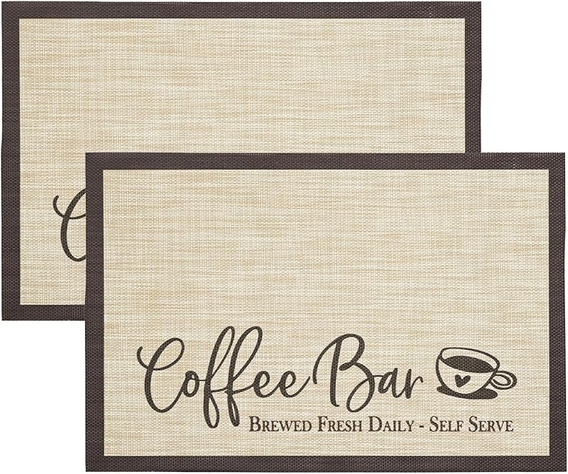 2 Alfombrillas Barra Café 12x18pulg Antideslizantes PVC