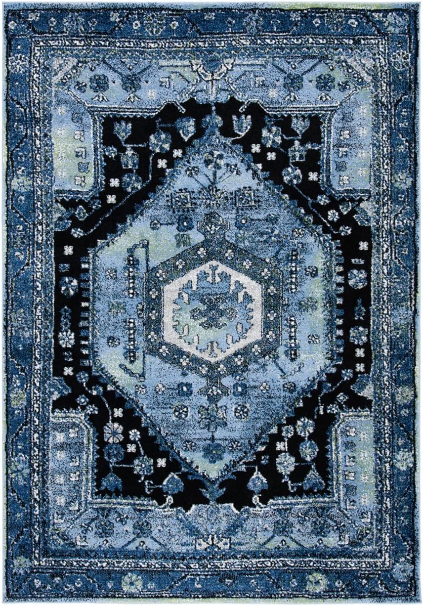 Alfombra decorativa oriental 2'7"x5' no pelusa alta tracción