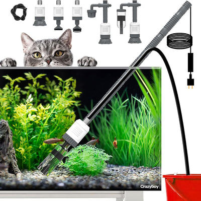 Limpiador grava acuario 6en1 con motor ajustable 30W