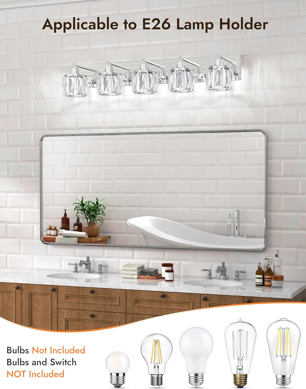 Luminarias de baño modernas acero inox y cromo certificado