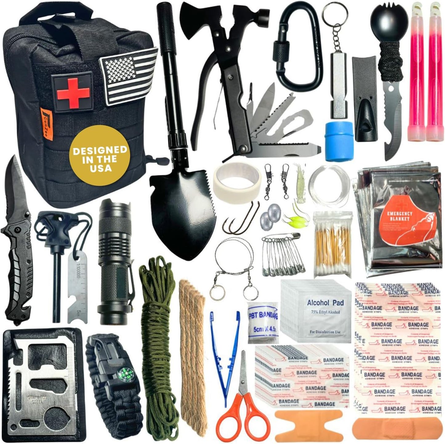 Kit supervivencia 175 pzas IFAK para emergencias al aire libre