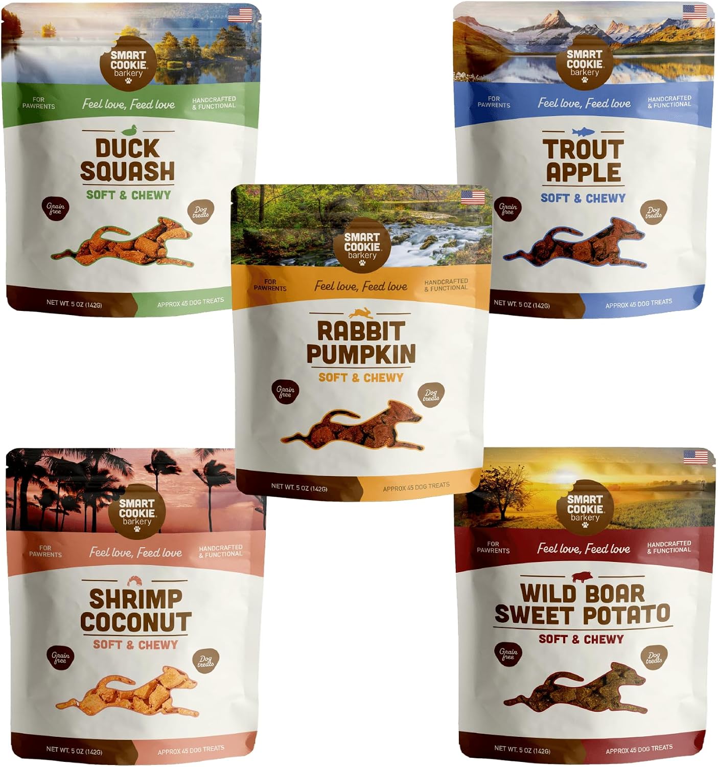 Golosinas naturales para perros 5 sabores 141.4g