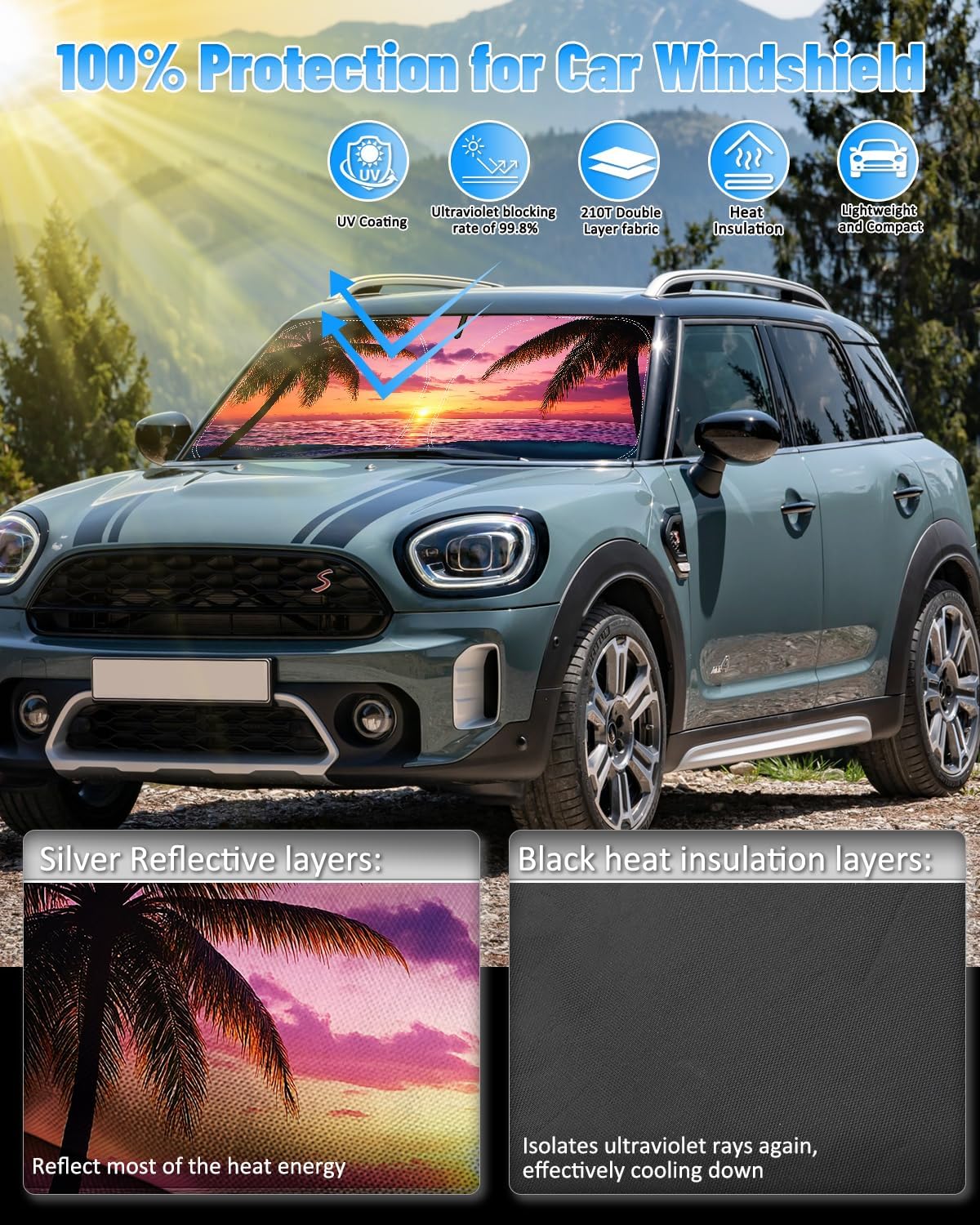 Parasol parabrisas BMW MINI Cooper F55 2014-25 plegable UV