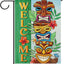 Bandera decorativa jardín tiki hojas palma monstera