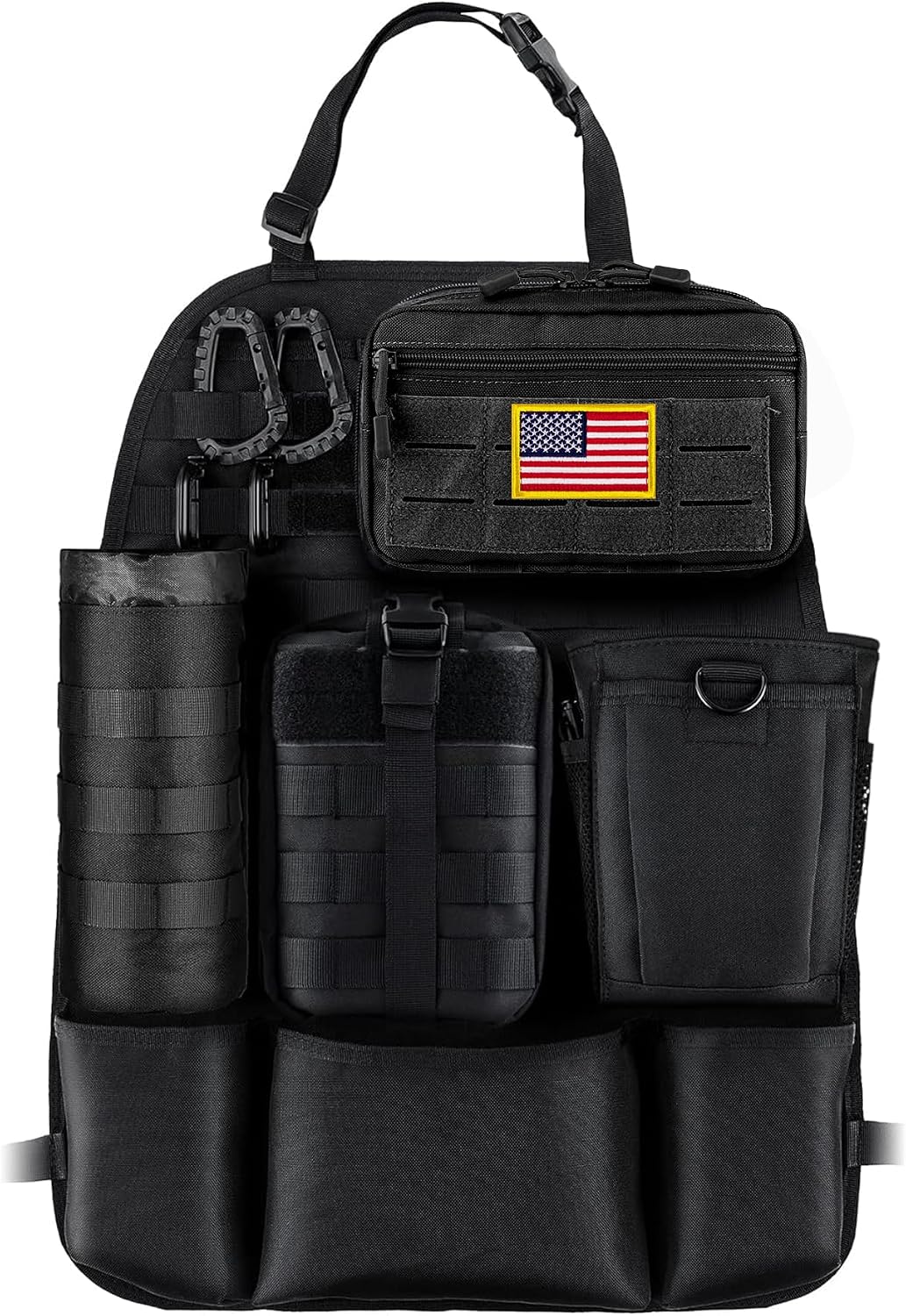 Organiz. asiento auto 4 bolsas Molle protector táctico