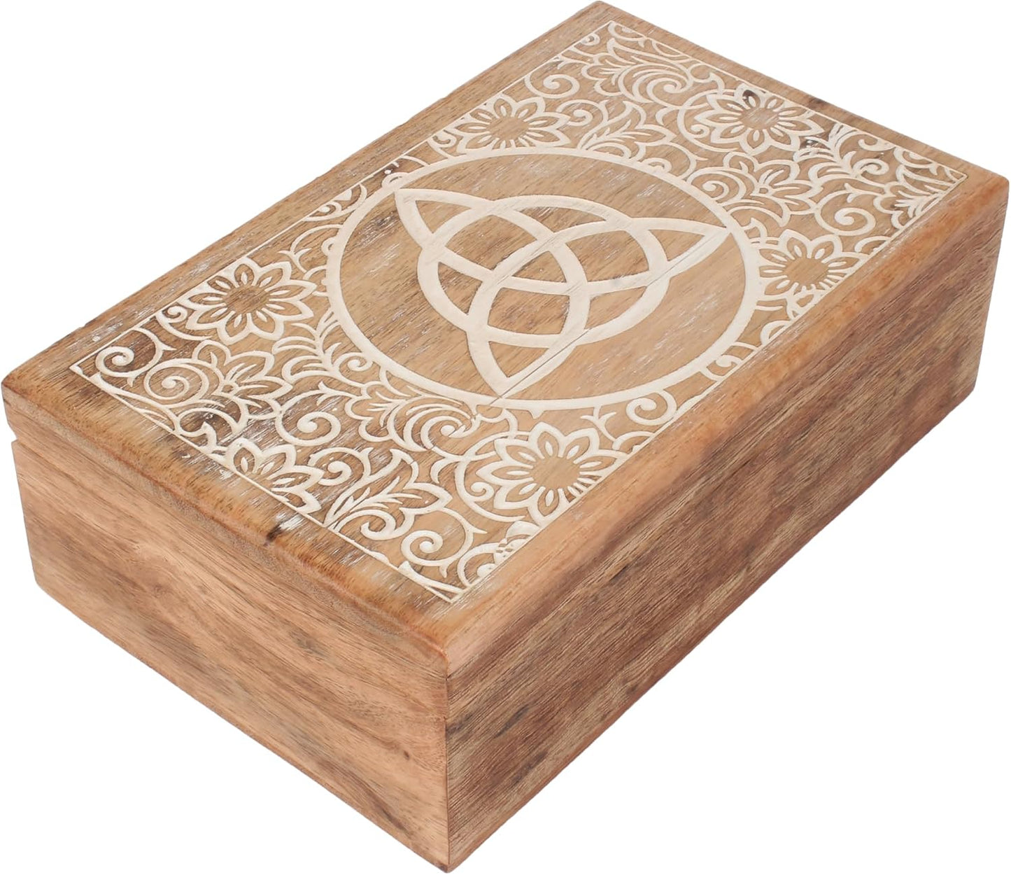 Caja joyería madera diseño celta Trinity 8x5