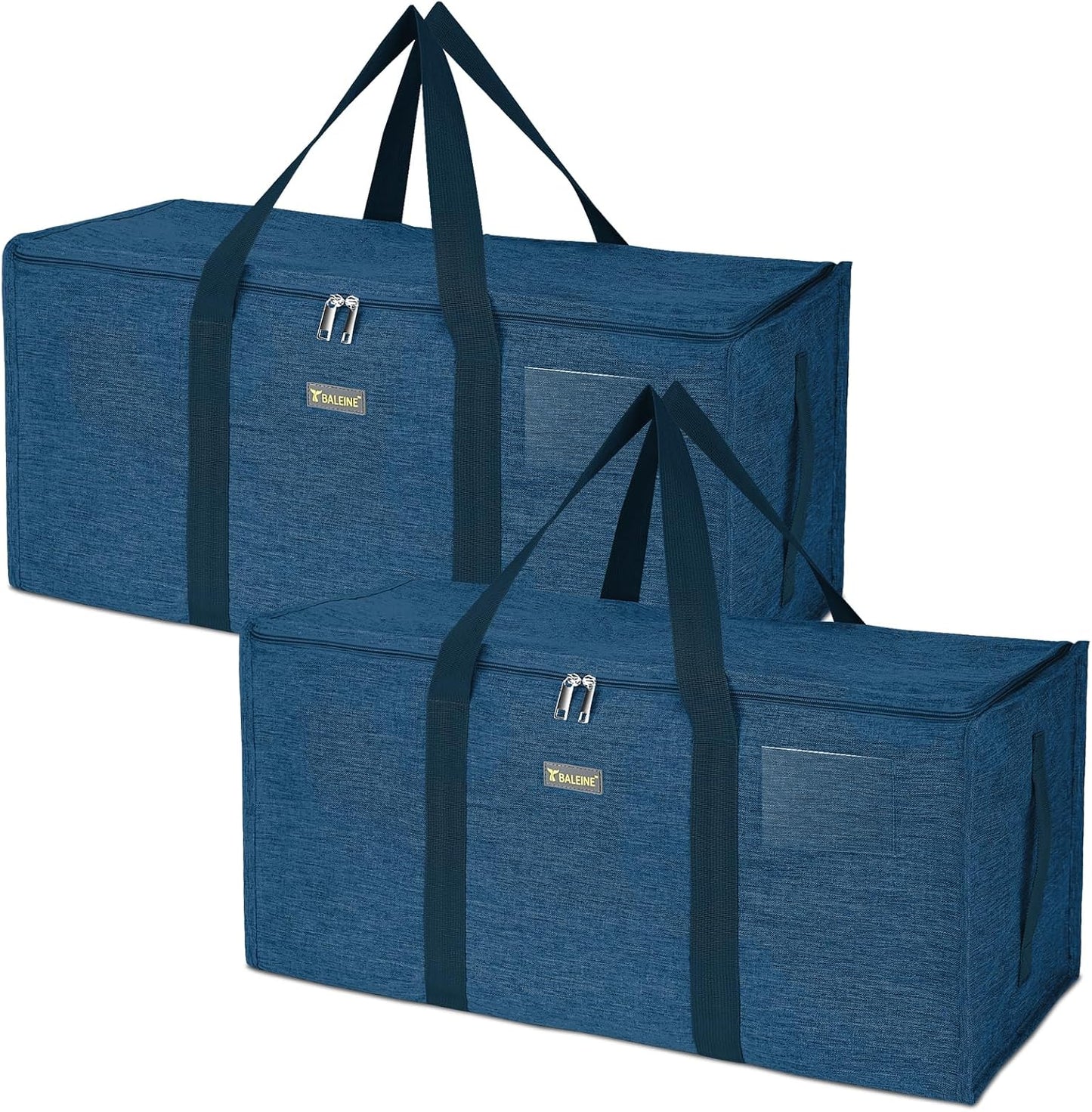 Bolsa almacenamiento tela Oxford con cremallera 2 Uds azul