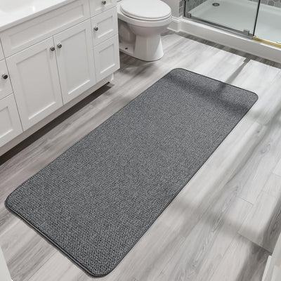 Tapete baño ultrafino antideslizante lavable gris oscuro