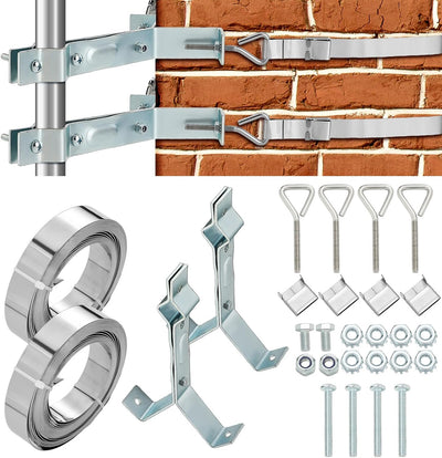 Set 2 antenas TV chimenea kit Y acero inox 18ft