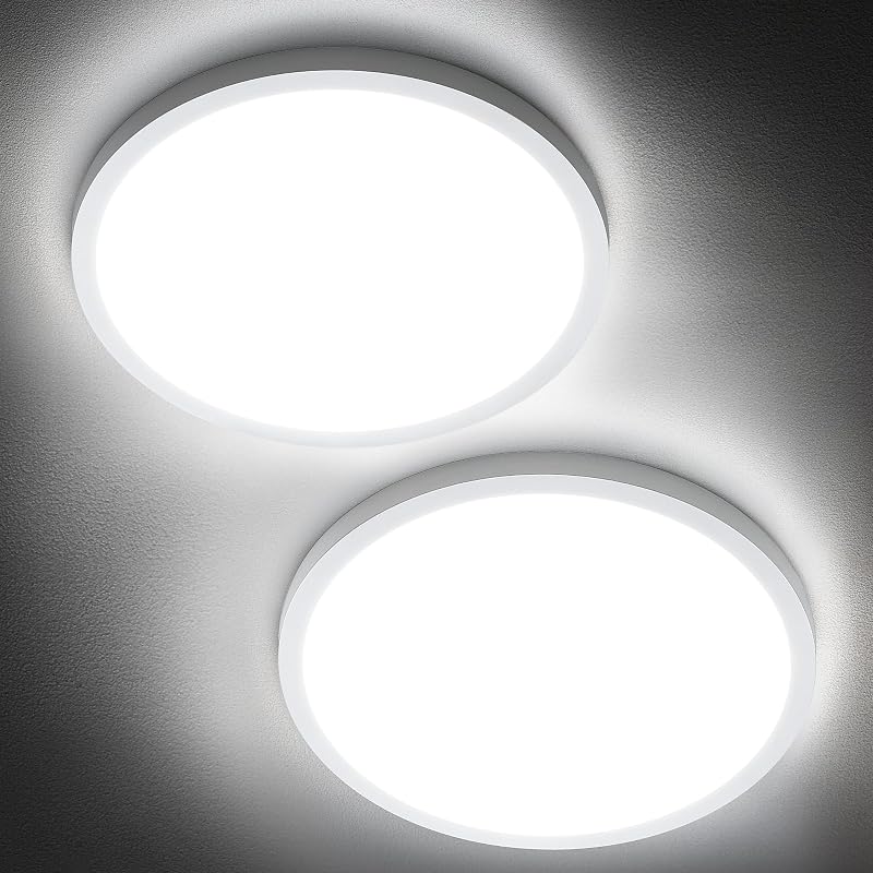 2 Lámparas LED Techo 6000K Blanco Frío 24W 2400lm