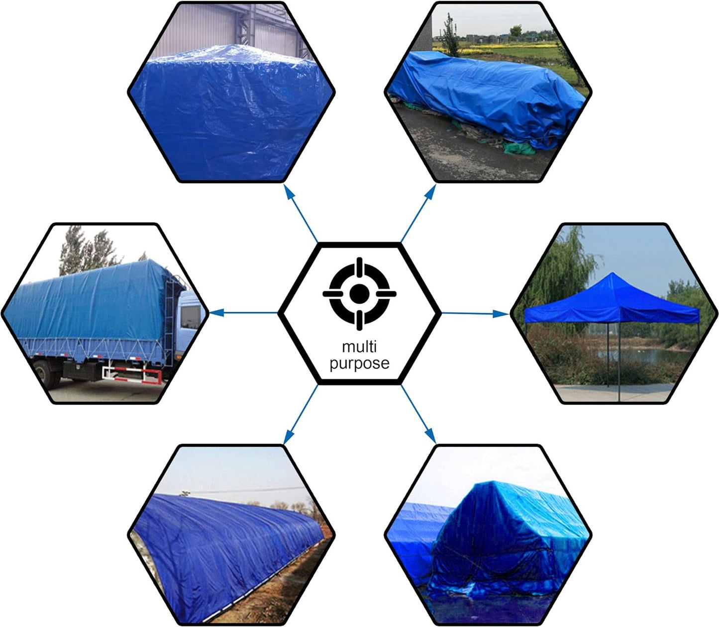 Cubierta protectora lona polietileno azul 20x40pies 5mil