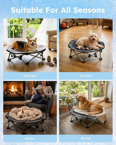 Cama plegable perros pequeños al aire libre con marco resistente