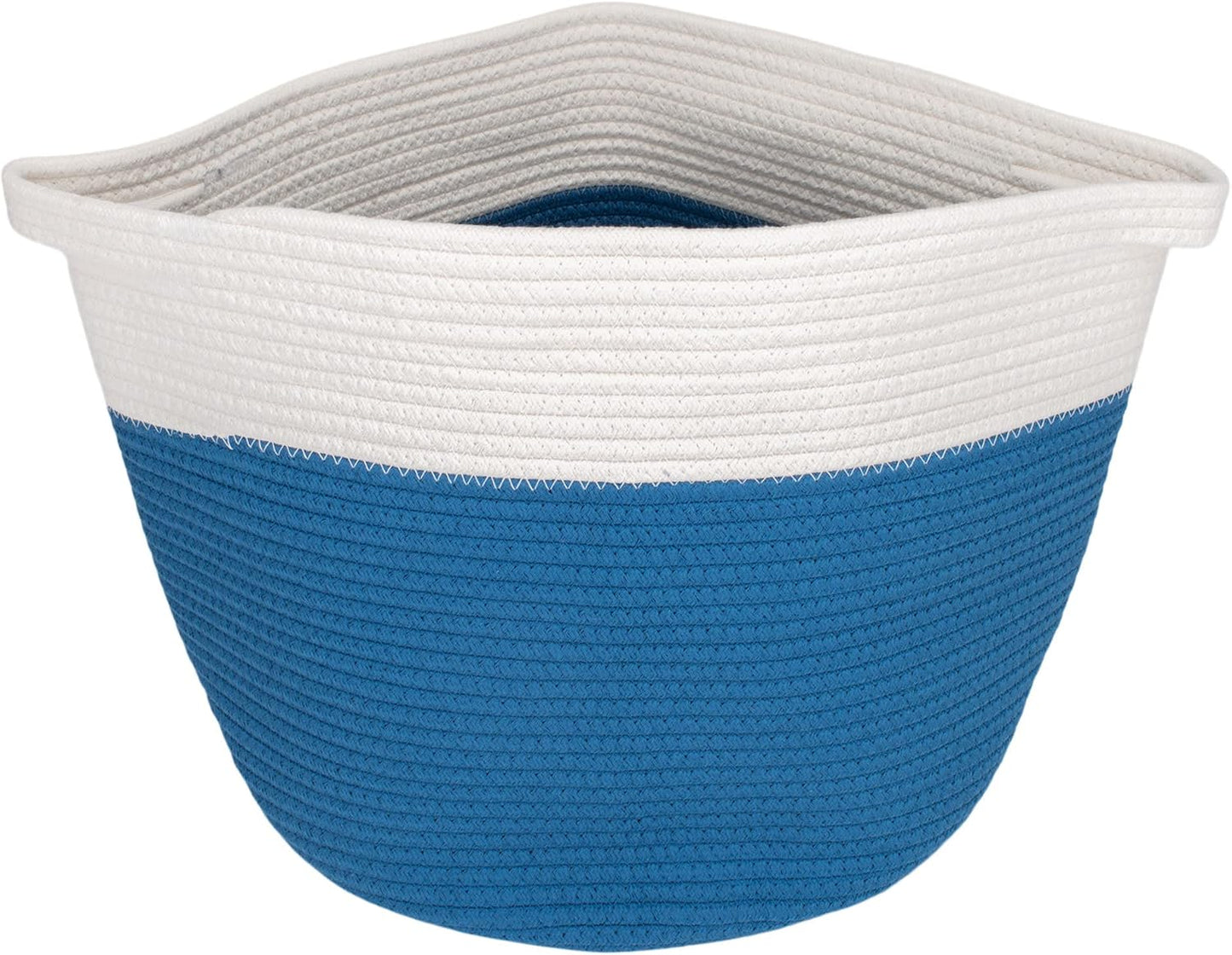 Cesta tejida lino 12" almacenamiento flexible