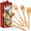 Set 6 cucharas madera orgánica para cocina regalo navidad