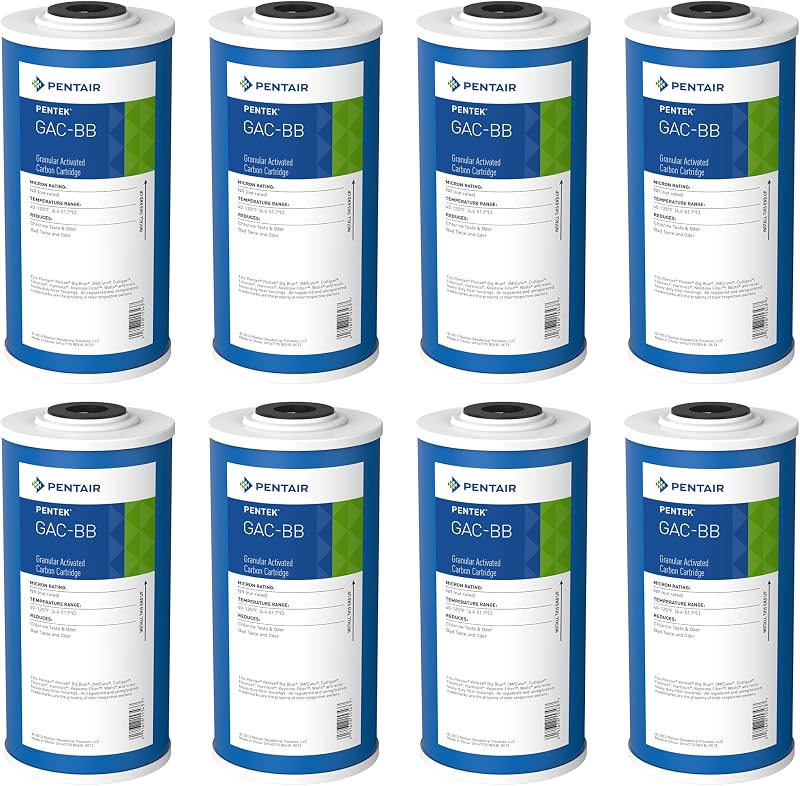 Filtro agua carbón Big Blue 10pulg cartucho 8 pzas