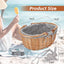 Cesta picnic ovalada asas plegables tejida a mano sauce gris